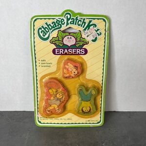 Vintage 1984 Cabbage Patch Kids Erasers Spandex Corp‎ Kmart New Factory Sealed